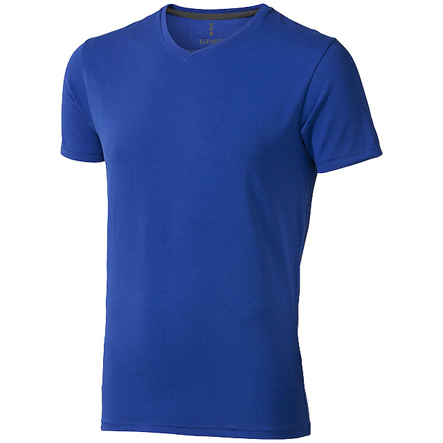 Kawartha short sleeve men's GOTS organic V-neck t-shirt - blue