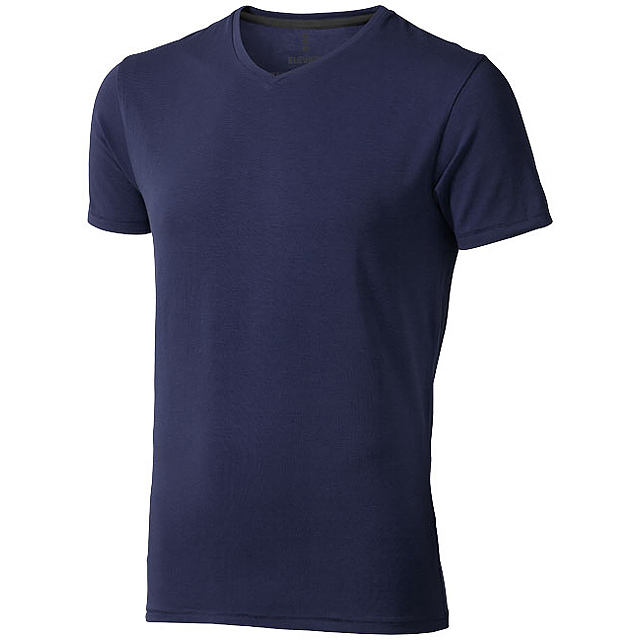 Kawartha short sleeve men's GOTS organic V-neck t-shirt - blue
