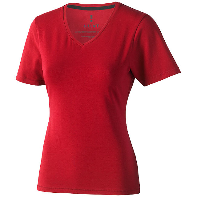 Kawartha short sleeve women's GOTS organic V-neck t-shirt - red