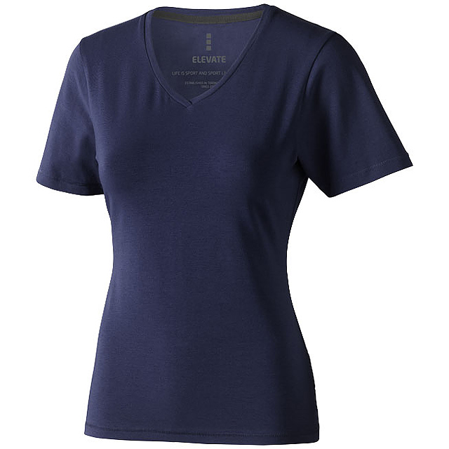 Kawartha short sleeve women's GOTS organic V-neck t-shirt - blue