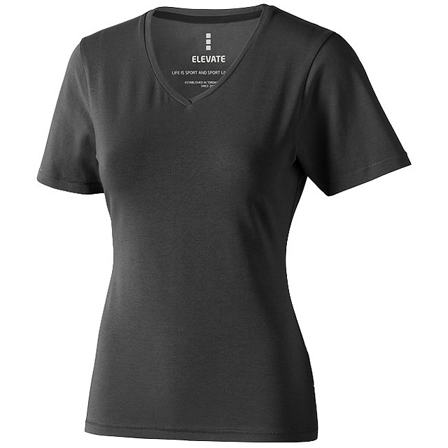 Kawartha short sleeve women's GOTS organic V-neck t-shirt - grey