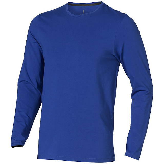 Ponoka long sleeve men's GOTS organic t-shirt - blue