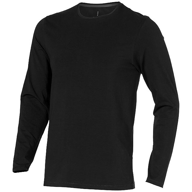 Ponoka long sleeve men's GOTS organic t-shirt - black