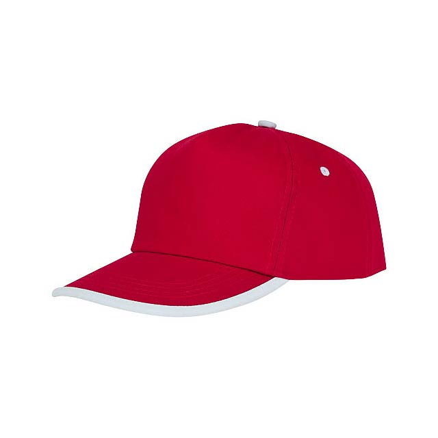 Nestor 5panelová čepice s kontrastní linkou - transparentní červená