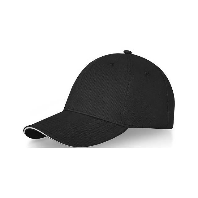 Darton 6 panel sandwich cap - black