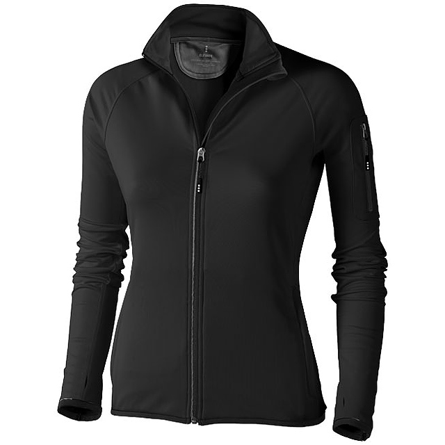 Mani women's performance full zip fleece jacket - black
