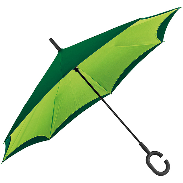 Reverse umbrella - double layer - 190T pongee - lime