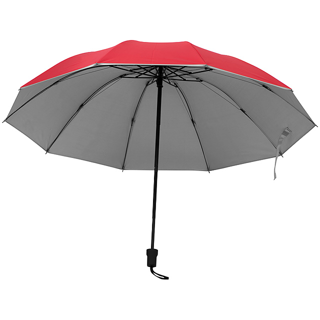 Deštník se stříbrným vnitřkem - červená