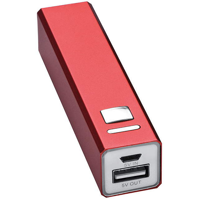 Metal power bank - red