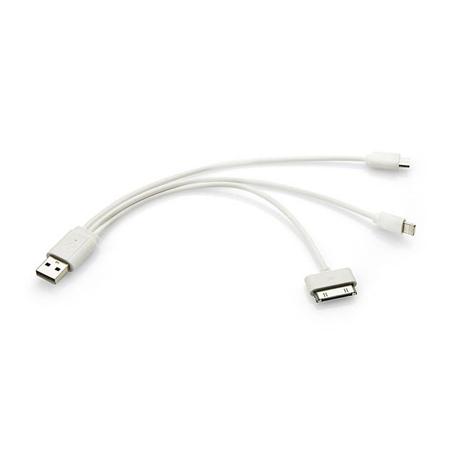USB kabel 3 v 1 TRIGO - biela