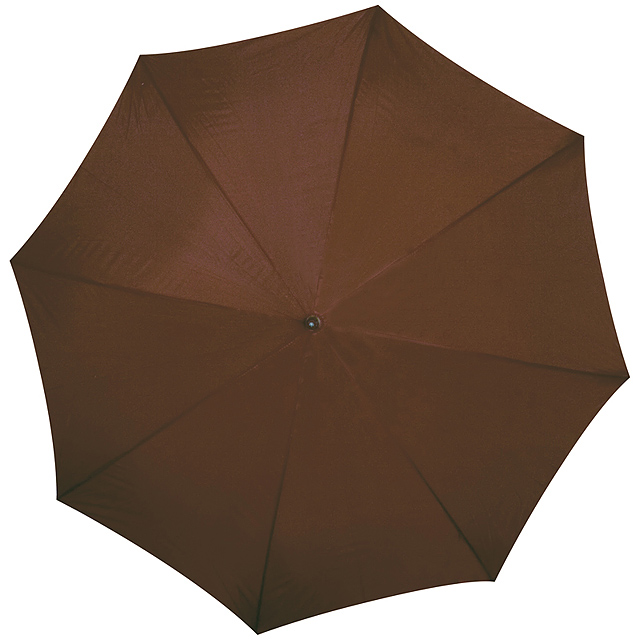 Dáždnik s dreveným držadlom - hnedá