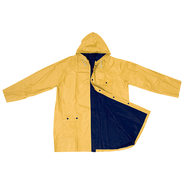 Bicolour reversible raincoat, PVC,XL - blue