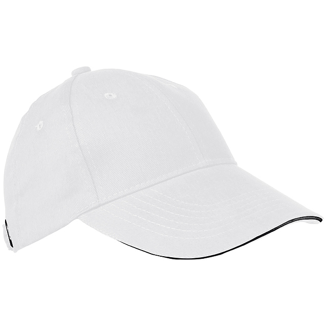 6-panel sandwich baseball cap - white