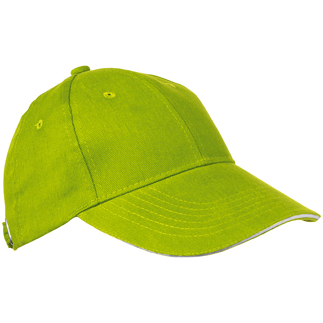 6-panel sandwich baseball cap - lime