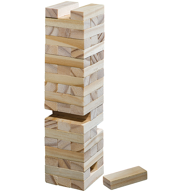 Building block made of wood - brown