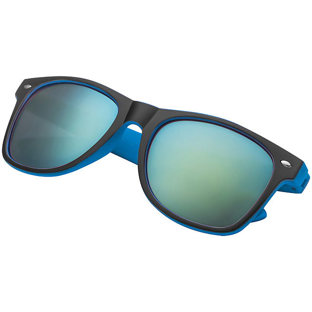 Bicoloured sunSkloses with mirrored lenses - blue