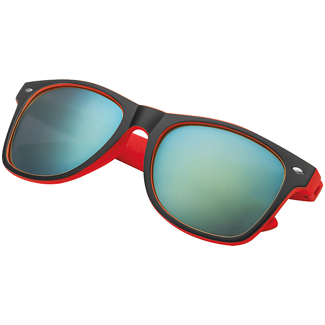 Bicoloured sunSkloses with mirrored lenses - red