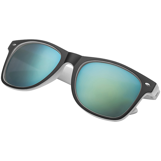 Bicoloured sunSkloses with mirrored lenses - white