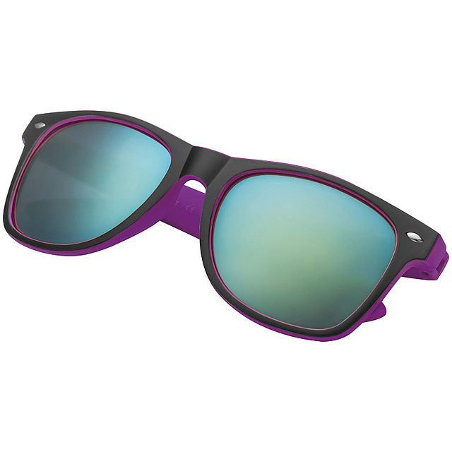 Bicoloured sunSkloses with mirrored lenses - violet