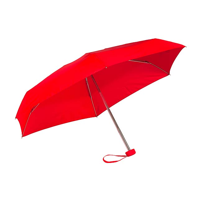 Hliníkový mini skládací deštník POCKET - červená