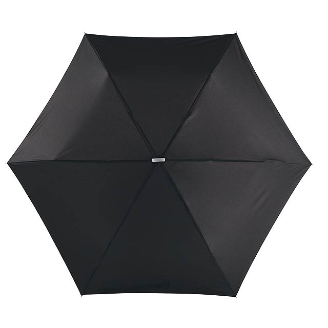 Super tenký mini skládací deštník FLAT - černá