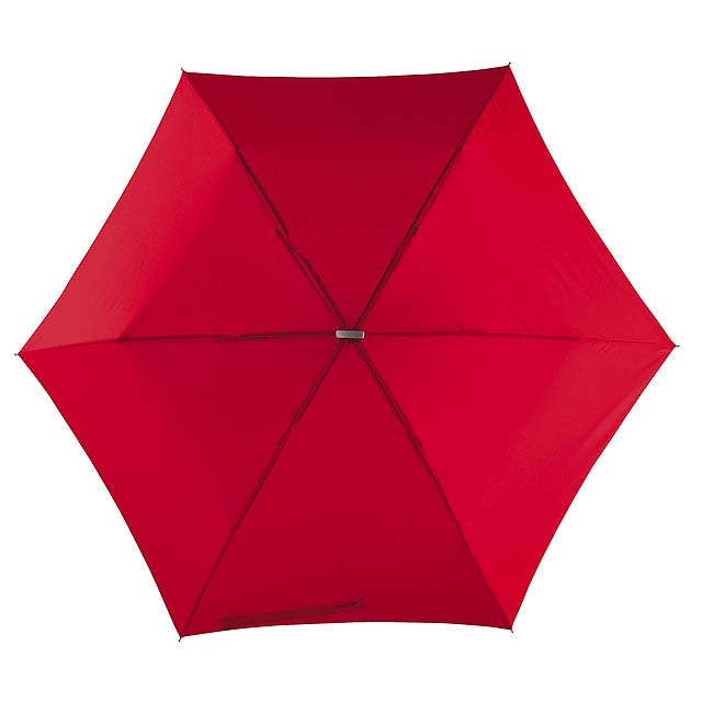 Super tenký mini skládací deštník FLAT - červená