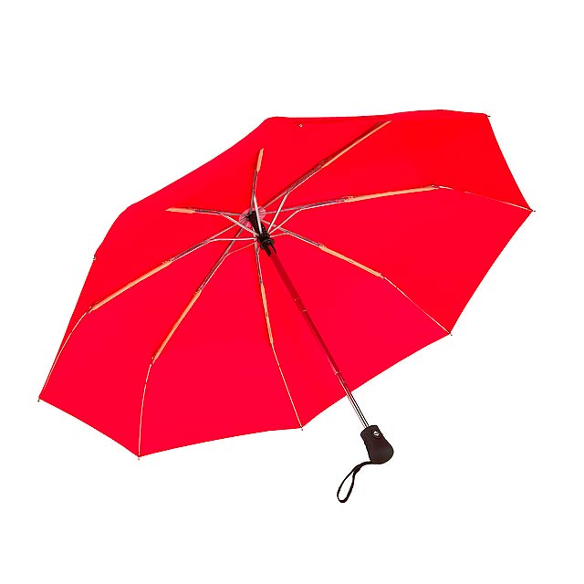 Automatický open/close, větrudodolný skládací deštník BORA - červená