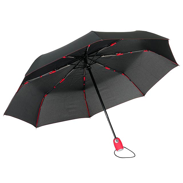 Plne automatický vetruvzdorný vreckový dáždnik Streetlife - červená
