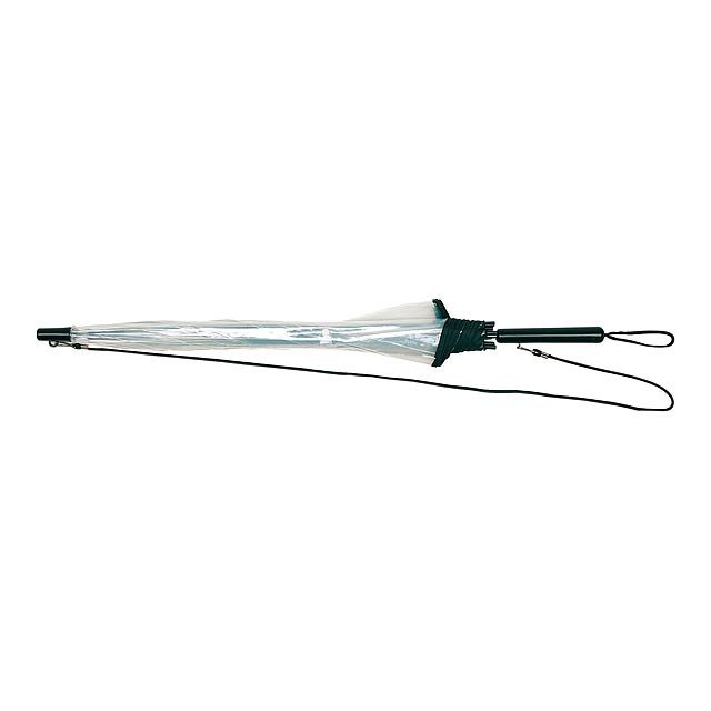 Transparent automatic shoulder strap umbrella PANORAMIC - black