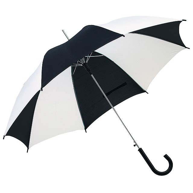 Automatic stick umbrella DISCO - white/black