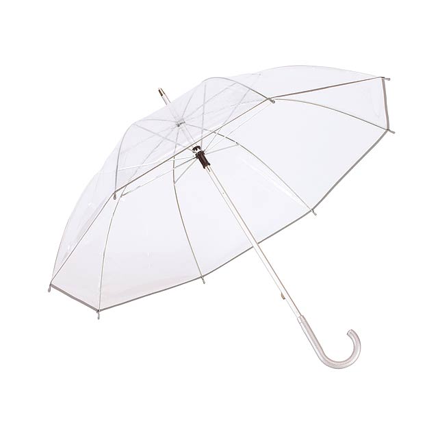 Transparentní deštník  PANORAMIX - stříbrná