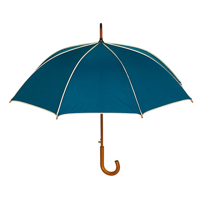 Automatický dřevěný holový deštník  WALTZ - modrá