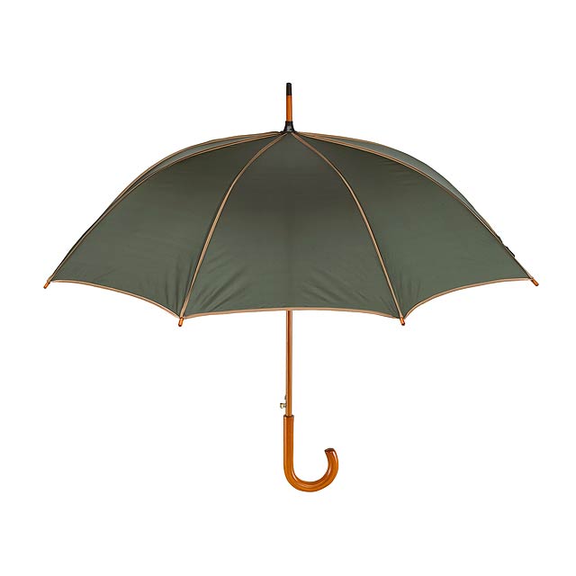 Automatický dřevěný holový deštník  WALTZ - zelená