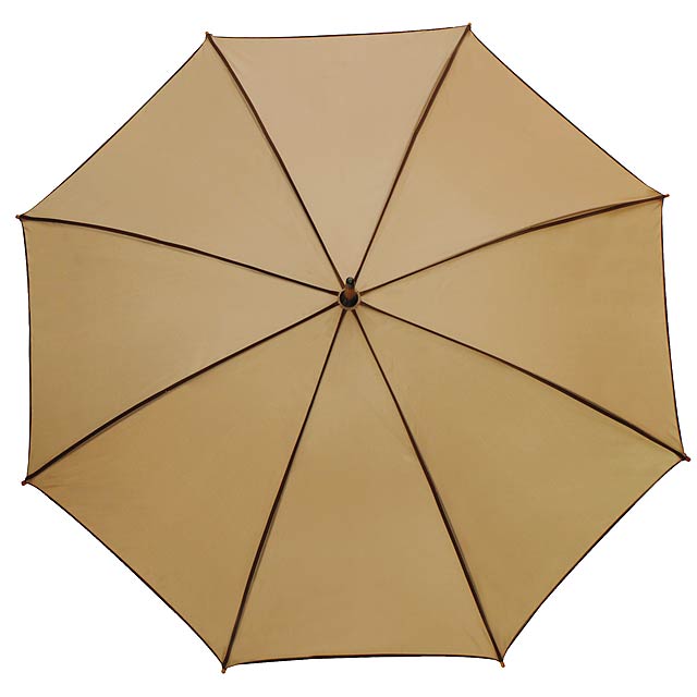 Automatický dřevěný holový deštník  WALTZ - béžová