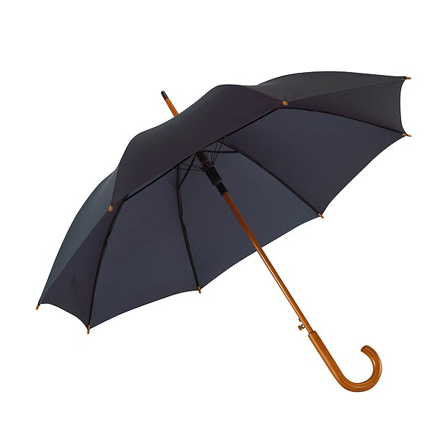 Automatický dřevěný holový deštník  TANGO - modrá
