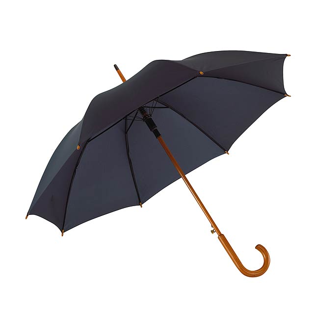 Automatic wooden stick umbrella TANGO - blue