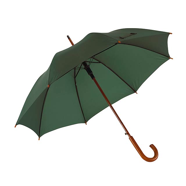 Automatický dřevěný holový deštník  TANGO - zelená