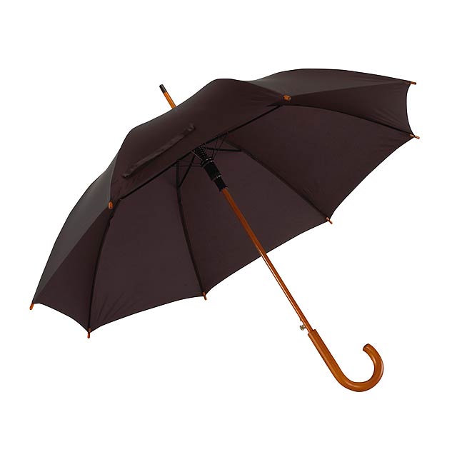 Automatický dřevěný holový deštník  TANGO - čierna