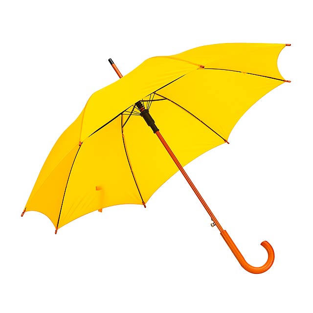 Automatický dřevěný holový deštník  TANGO - žltá
