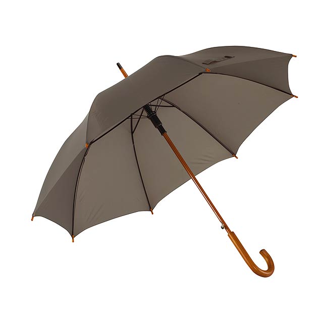 Automatický dřevěný holový deštník  TANGO - šedá