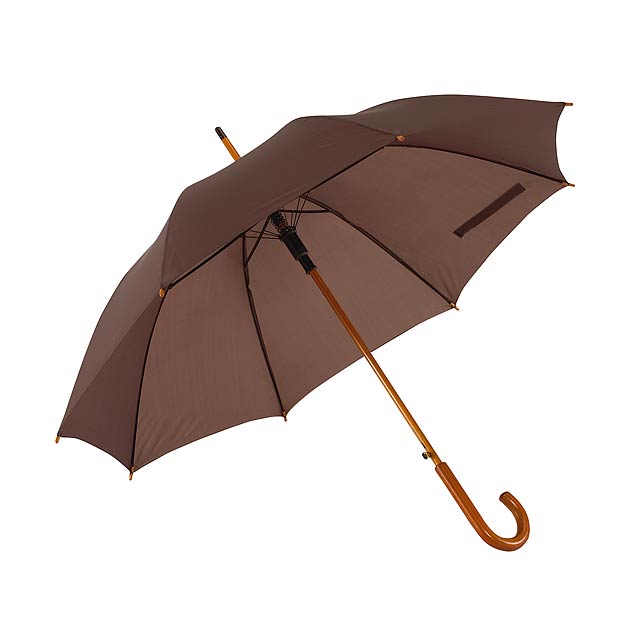 Automatický dřevěný holový deštník  TANGO - hnedá