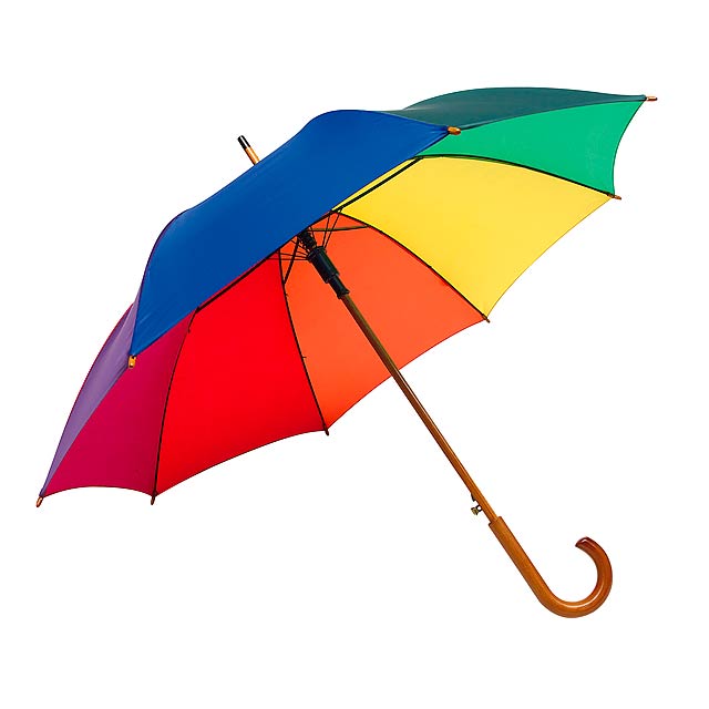 Automatic wooden stick umbrella TANGO - multicolor