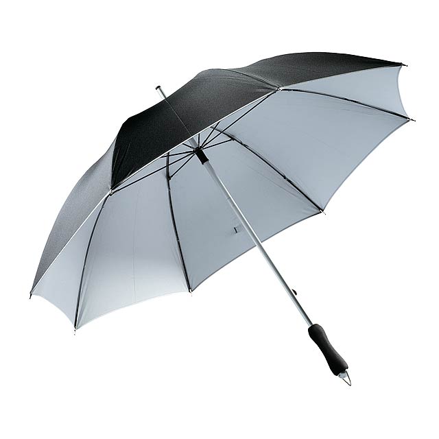 Aluminium fibreglass stick umbrella JOKER - silver