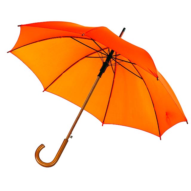 Automatický dřevěný holový deštník BOOGIE - oranžová