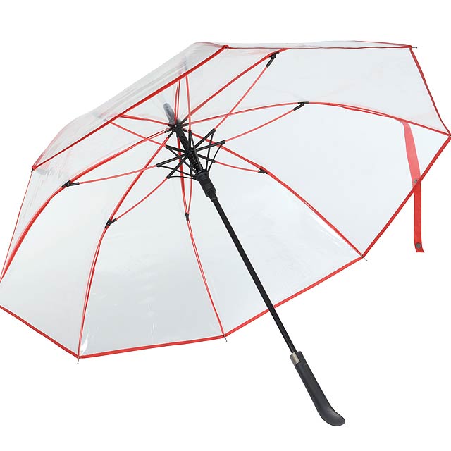 Autom.Stick Umbrella VIP tranparent/red - red