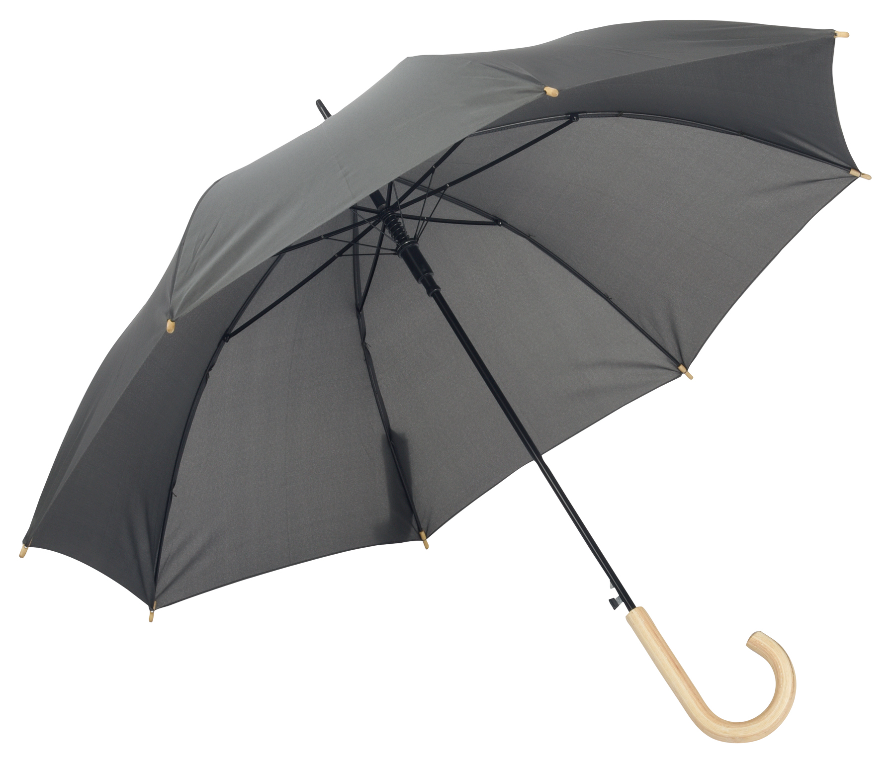 Automatický dřevěný deštník LIPSI - šedá