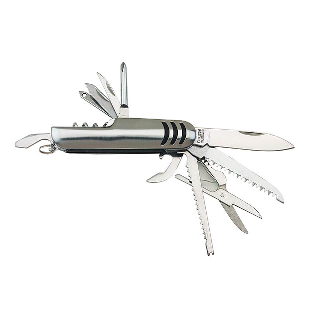 11 piece pocket knife TRIO - silver