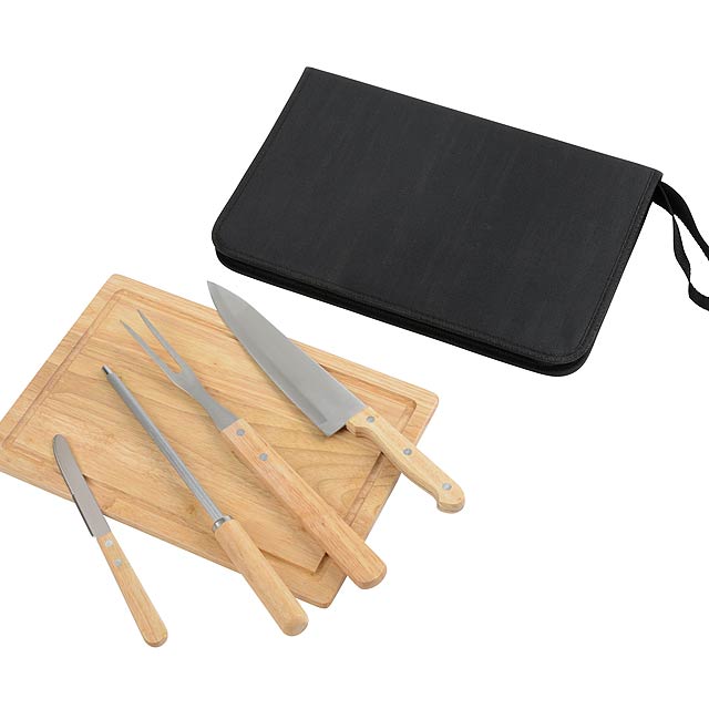 Carving Set, 6 pcs.  Best BBQ  - Holz