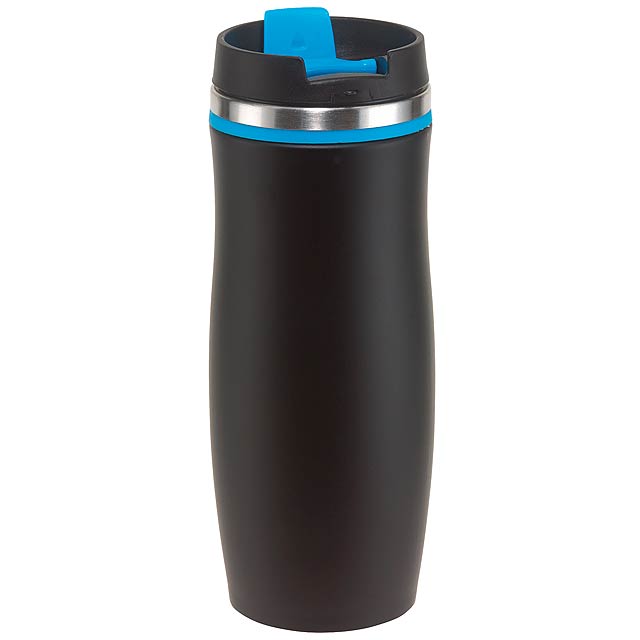 Double-walled travel mug DARK CREMA - blue