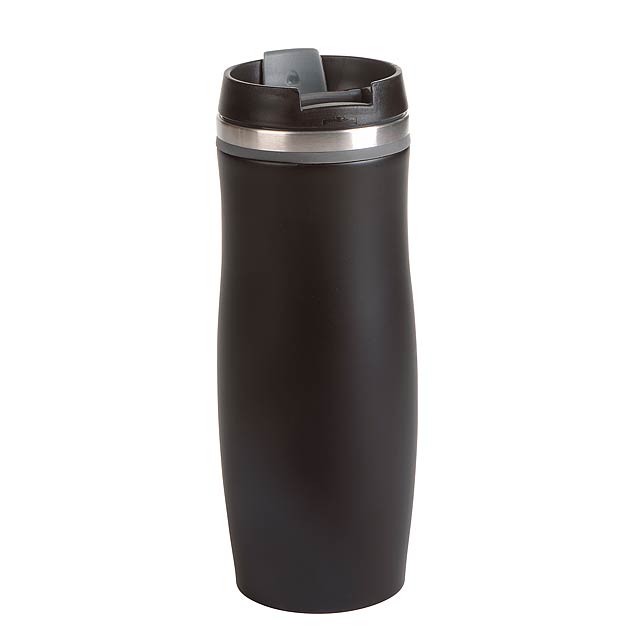 Double-walled travel mug DARK CREMA - grey